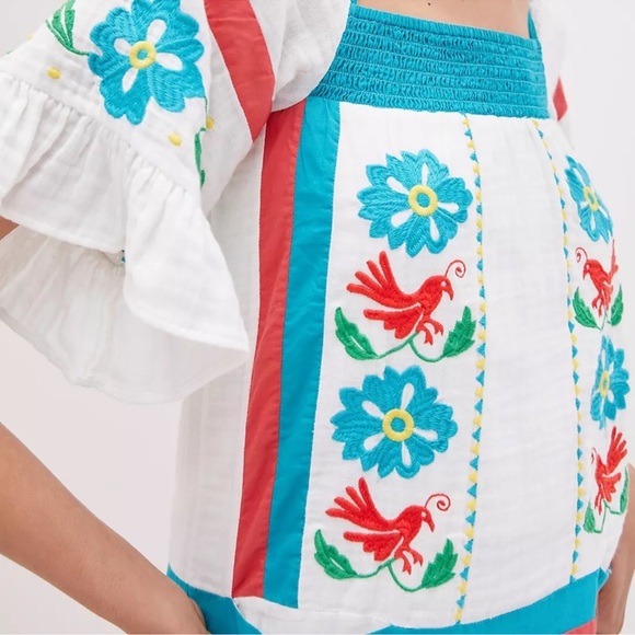 Anthropologie Seen Worn Kept Embroidered Peasant Top - Picture 3 of 7